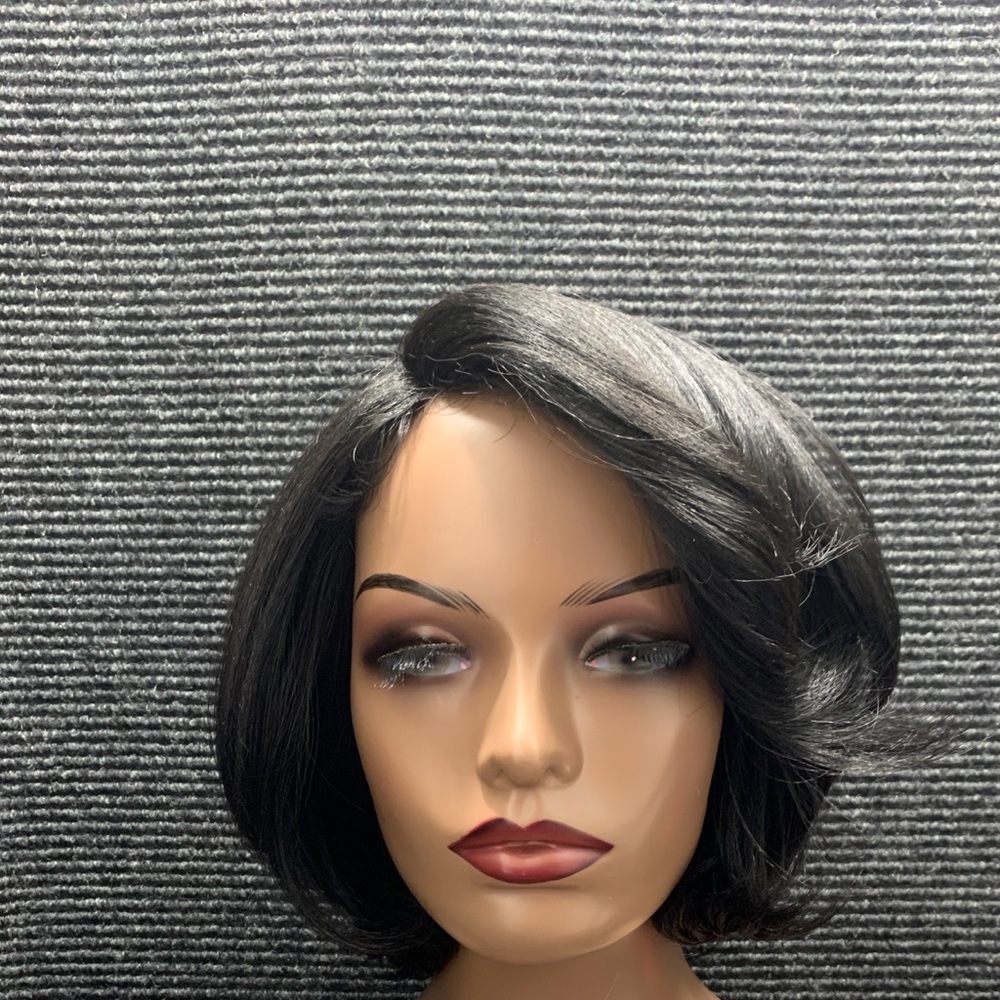Elegant Black Adjustable Bob Wig